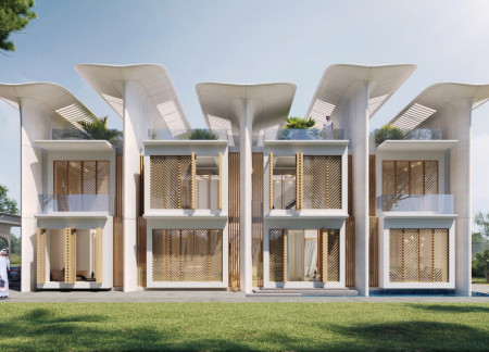 Charred Wooden Shingles and Cross-Laminated Timber Form a Flexible Community Space  