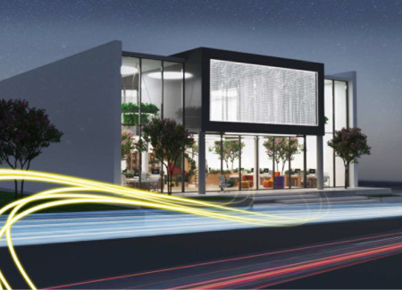 Green Roof Over Concrete And Glass Workspace Emphasizing Biophilic Design Principles  