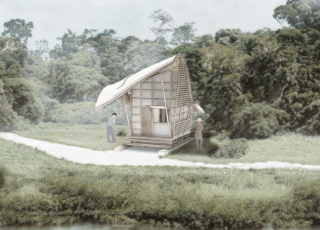 Mycelium Structures Elevate Bamboo Design for Sustainable Community Resilience