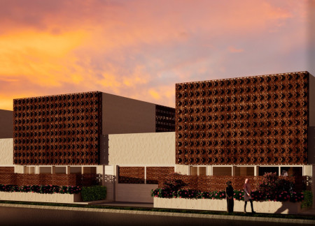 Charred Wooden Shingles and Modular Form Create Community-Focused Space with Natural Light