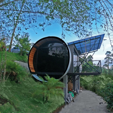 Circular Home Designed with Steel Frame and Expansive Glass in Lush Costa Rican Landscape