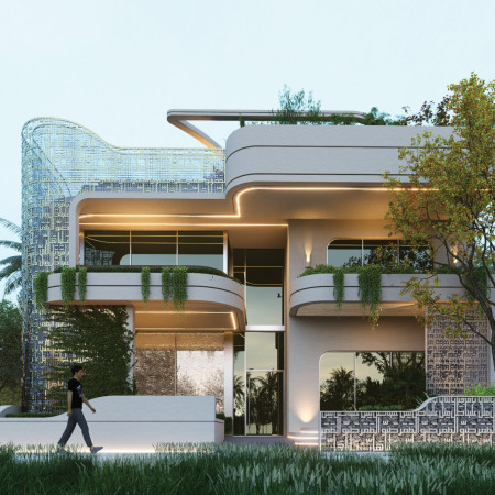 Breathing Towers and Bamboo Veneers in a Sustainable Community Habitat  