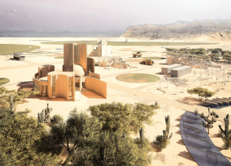 3D-Printed Earth and Cross-Laminated Timber Create Sustainable Living Spaces in Arid Environments