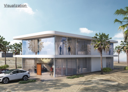 Curved Concrete Form With Solar Glazing Enhancing Sustainable Living Dynamics