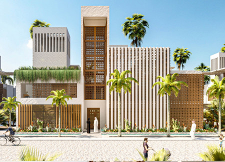 Charred Wooden Shingles and Wind Towers Define A Sustainable Community Residence