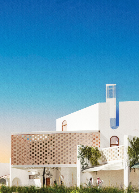 Fractal Geometry and Geopolymer Bricks in Sustainable Residential Development  