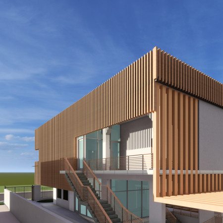 Charred Wooden Shingles and Reclaimed Wood Create a Community Hub Anchored in Sustainability  
