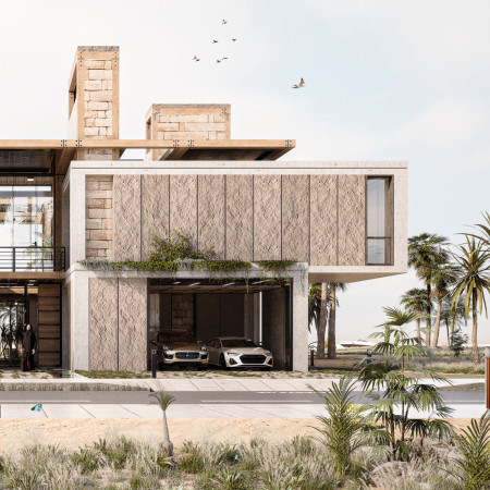 Charred Wooden Shingles and Biophilic Elements in a Community-Centric Design