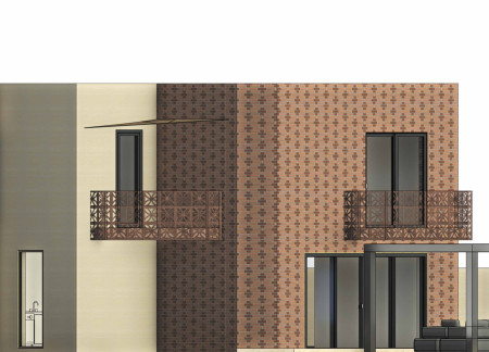Charred Wooden Shingles and Exposed Concrete Define Community-Centric Space Emphasizing Natural Light