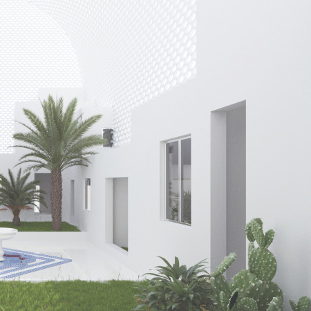 Perforated Facades and Adaptive Roofs in a Sustainable Residential Community  
