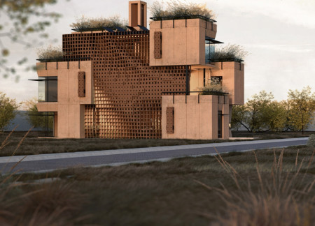 Charred Wooden Shingles and Cross-Laminated Timber Panels Enhance Sustainable Community Hub Design