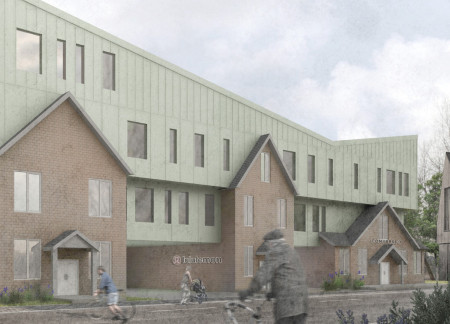 Integrating Green Metal Paneling and Brick for Sustainable Senior Living