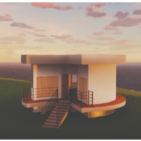 3D-Printed Glass Façade and Elevated Plinth Emphasize Panoramic Views in Sustainable Living Design