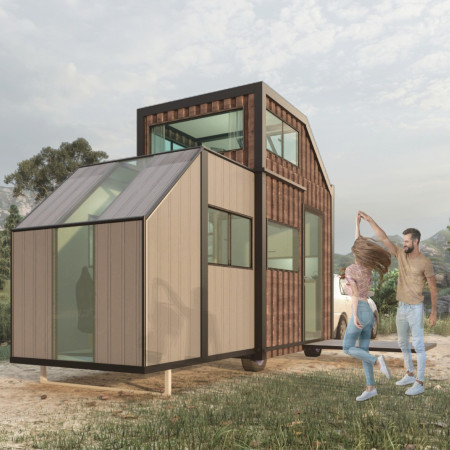 Charred Wood Shingles and Low-Emission Glass Elevate a Compact Living Space