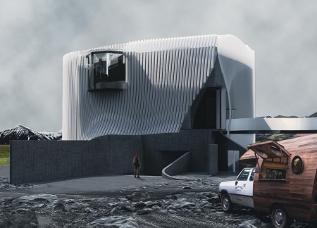 Meandering Pathways Enhanced by Geothermal Thermal Comfort and Natural Light in a Concrete Spa Experience  