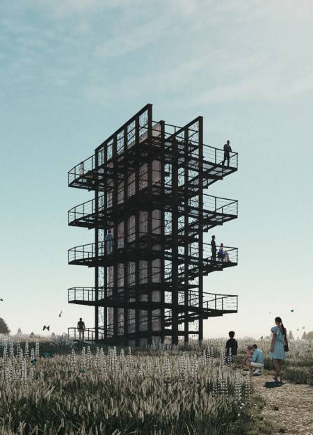 Charred Wooden Shingles and Biophilic Design in a Community Gathering Space  