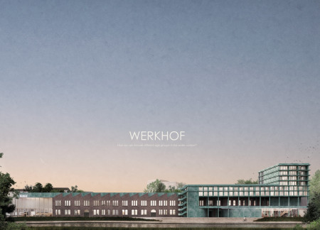Charred Wooden Shingles and Engineered Concrete Blend for Community-Centric Living