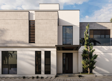 Solar-Driven Cubes With Sarmadi Grey Stone And Jotun White Finish In A Flexible Residential Setting
