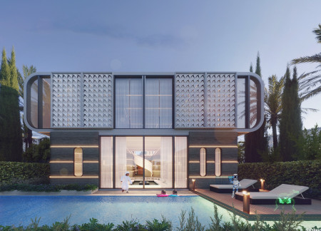 3D Printed Walls and Perforated Facades in a Modular Family Villa