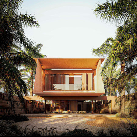 3D-Printed Earth Bricks Create a Floating Structure for Sustainable Living