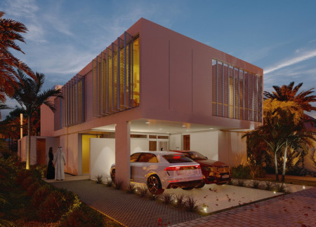Charred Wooden Shingles and Photovoltaic Panels Define Sustainable Family Living in the Emirates
