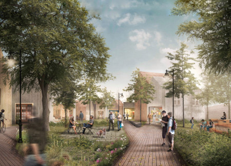 Charred Wooden Shingles and Cross-Laminated Timber Create A Sustainable Community Space  