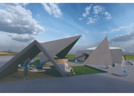 Exposed Concrete and Andesite Spa Blending with Icelandic Landscape for Community Relaxation  
