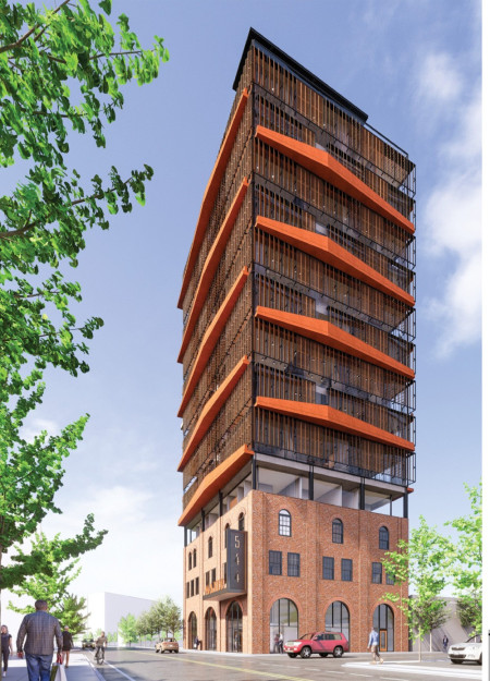 Charred Wood Shingles and Thermally Efficient Concrete in a Medium-Large Urban Community Space  