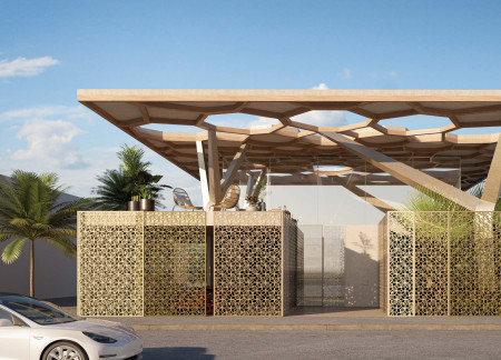 Charred Wooden Shingles and Recycled Metal Create A Sustainable Community Hub
