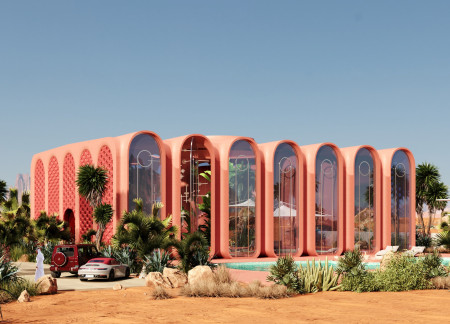Integration of 3D Printed Concrete and Solar Glass in Desert Habitat Design