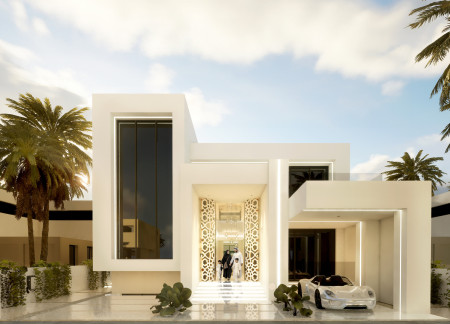 Geometric Cutouts and One-Way Glass in a Sustainable Villa of Natural Stone and Timber  