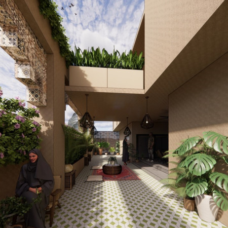 Stabilized Soil and Compressed Clay Forming an Eco-Conscious Family Residence  