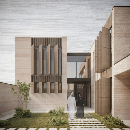 Charred Wooden Shingles and Glass Facades Defining a Sustainable Urban Community Hub  