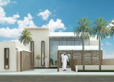 Natural Ventilation and Limestone Facade Characterize a Sustainable Family Residence in the Desert  