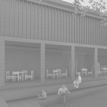 Charred Wooden Shingles and Cross-Laminated Timber Panels for a Multi-Use Community Space