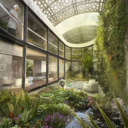 Charred Wooden Shingles and Cross-Laminated Timber Frame Form a Sustainable Community Space  