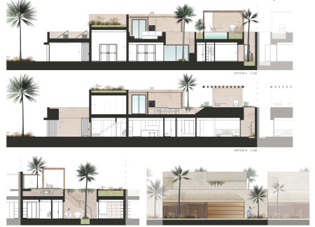 Thermal Block Construction with Green Roofs and Community-Focused Courtyards  