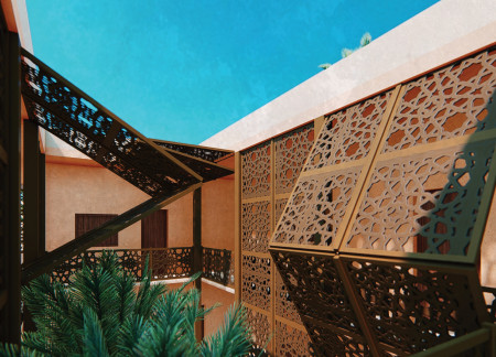 Charred Wooden Shingles and Cross-Laminated Timber Panels Define a Multidimensional Community Hub
