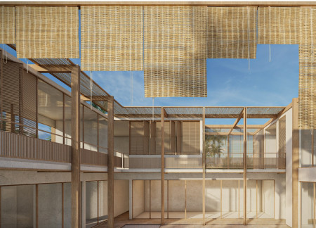Natural Shading and Palm Wood Combine for a Sustainable Family Home  