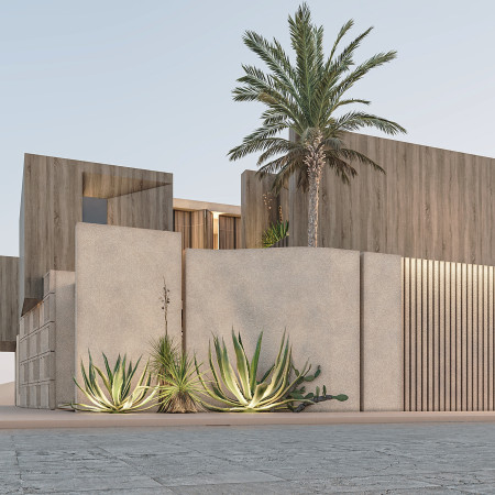 Terracotta and Timber Integration in a Desert Community Design  