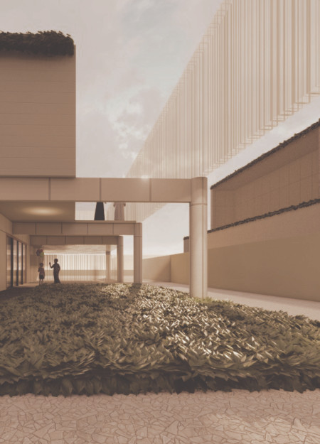 Charred Wooden Shingles and Cross-Laminated Timber Panels Defining Sustainable Community Living