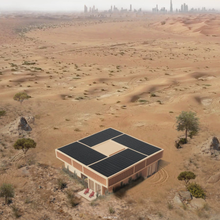 Charred Wooden Shingles and Cross-Laminated Timber Panels Define a Sustainable Community Space  