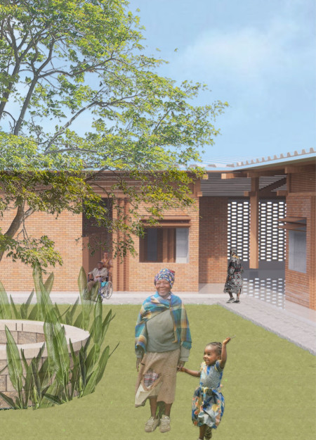 Charred Shingles and Glass Facades in a Bio-Integrated Community Space