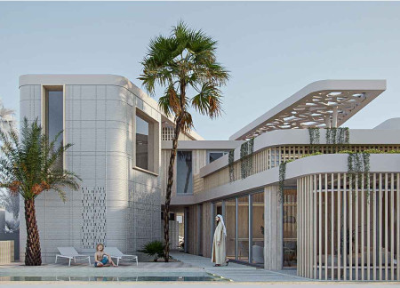 Thermal Mass and Natural Ventilation in a Sustainable Desert Retreat Made with 3D-Printed Concrete and Clay Plaster  