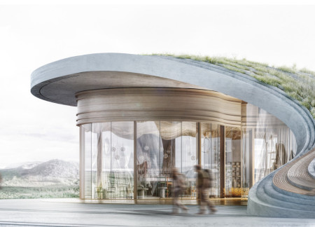 Curvilinear Retreat Enhanced by Cross-Laminated Timber and Green Roof Integration  