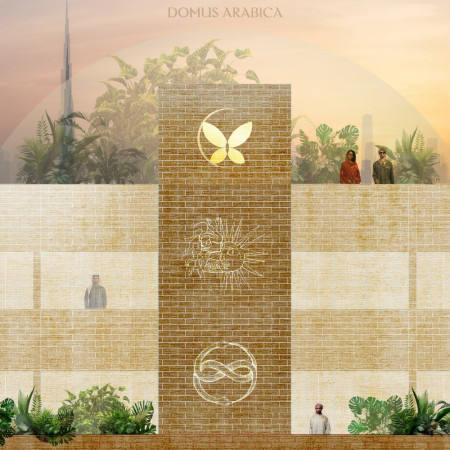Textured Façade Crafted From Local Stone and Patterned Tiles for Modern Residential Living