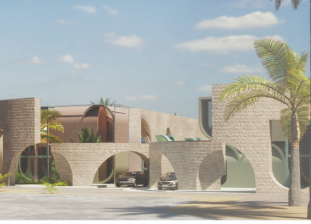 Thick Local Stone Walls and Multi-Level Courtyards in a Culturally Integrated Residential Community  