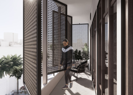 Charred Wooden Shingles and Fiber-Reinforced Concrete in a Flexible Modular Home