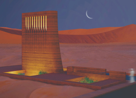 Earth Sheltered Retreat Featuring Passive Cooling and Rammed Earth Construction