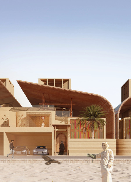 Charred Wooden Shingles and Green Roofs Define a Sustainable Community Living Space  